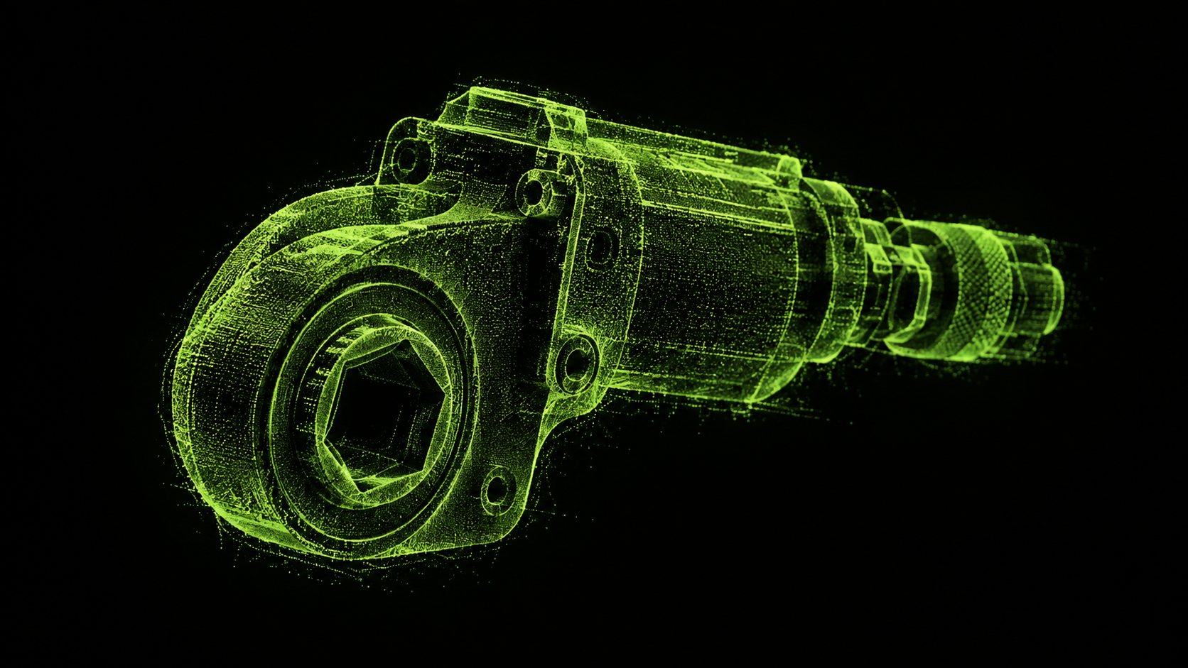 Lime point-cloud scan of a service tool